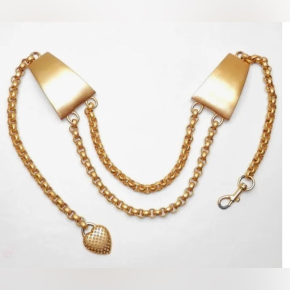Linda Levinson 1980’s Matte Goldtone Solid Adjustable 31” Drop Chain Belt - Picture 6 of 9